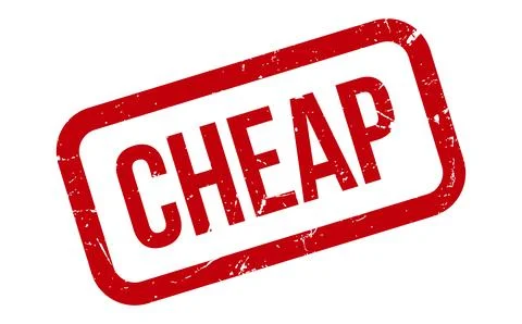 Cheap Rubber Stamp. Red Cheap Rubber Grunge Stamp Seal Vector Illustration .. Stock Illustration