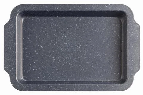 Cheap thin oven-tray isolated on white background, new 库存照片