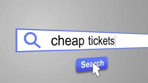 "Cheap tickets" Typing into Search Engine on Computer Screen Stock Footage 105667746