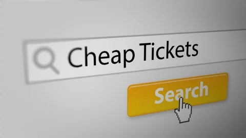 "Cheap Tickets" Typing into Search Engine on Computer Screen Stock Footage 116800630