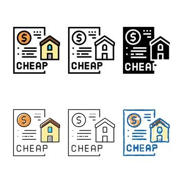 Cheap variations house construction color icon vector Stock Illustration