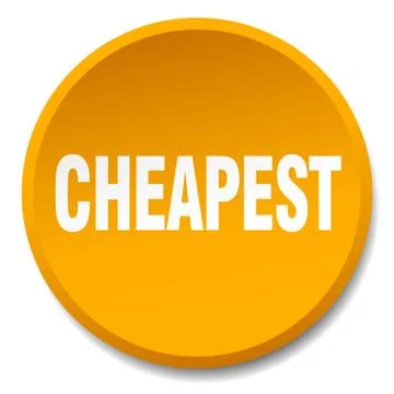 Cheapest orange round flat isolated push button Stock Illustration