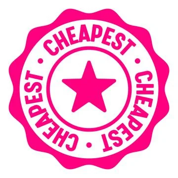 Cheapest seal badge. cheapest label sticker. Vector sign Stock Illustration