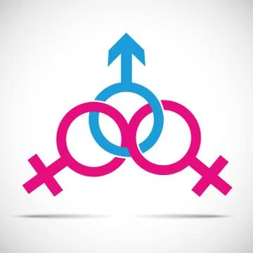 Cheat partner relationship and fraud one male and two female symbol イラスト素材