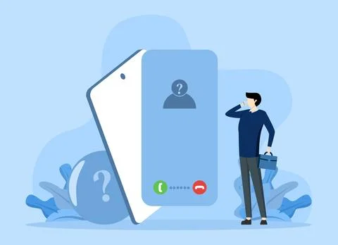 Cheater Prank or Scam Activity Concept. Calls from Unknown Numbers to Customers. Stock Illustration