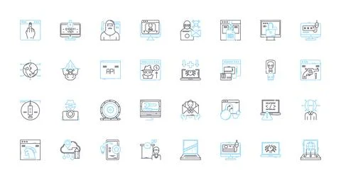 Cheaters linear icons set. Infidelity, Adultery, Betrayal, Deceit, Cheating Stock Illustration