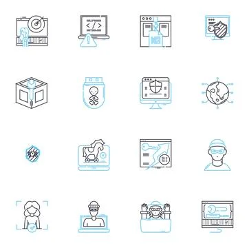 Cheaters linear icons set. Infidelity, Adultery, Betrayal, Deceit, Cheating Stock Illustration