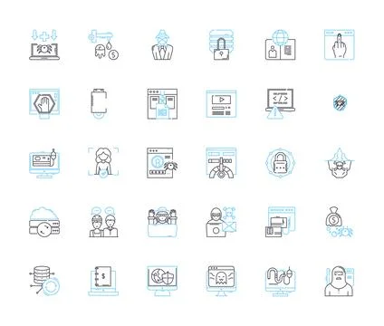 Cheaters linear icons set. Infidelity, Adultery, Betrayal, Deceit, Cheating Stock Illustration