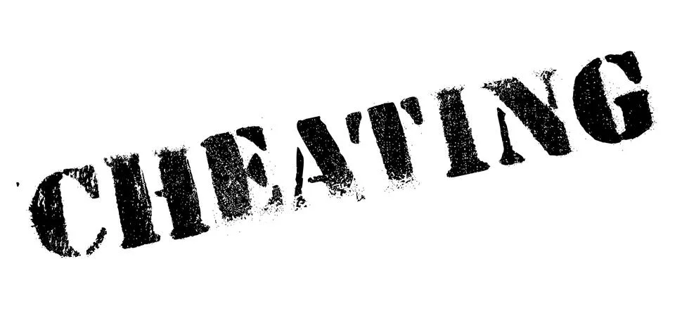 Cheating rubber stamp Stock Illustration