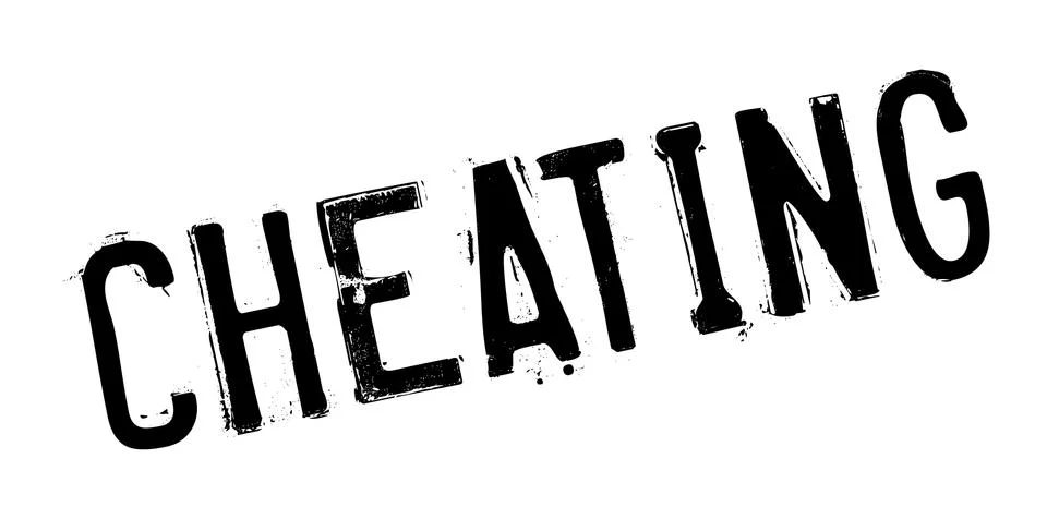 Cheating rubber stamp Stock Illustration