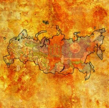 Chechen republic on administration map of russia Stock Illustration