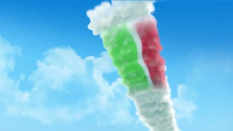 Chechen Republic. Flag 3D Render Animation Created with Colored Smoke Trails Video stock 332305275