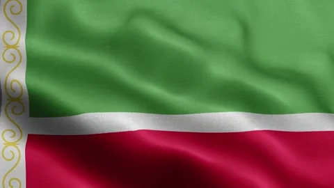 Chechen Republic flag Front Stock Footage 318663589