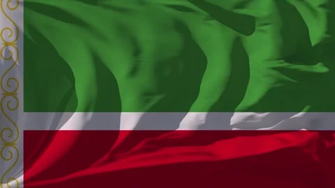 Chechen Republic Flag Loop Stock Footage 295712417