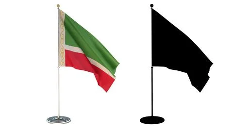 Chechen Republic  office small flag pole Illustrazione stock