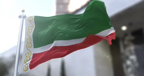 Chechnya flag waving-seamless-loop-4k-60fps 库存影片 345880061