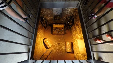 Checiny castle vault, Poland Video stock 50963678