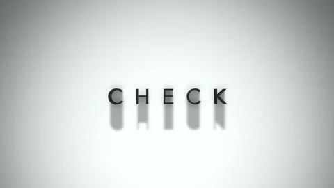 Check 3D title animation matte black text on a white background Stock Footage 300716045