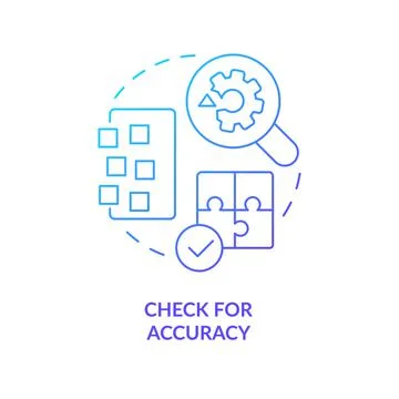 Check for accuracy blue gradient concept icon Stock Illustration