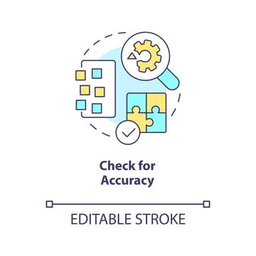 Check for accuracy concept icon 스톡 일러스트