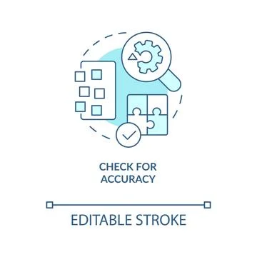 Check for accuracy turquoise concept icon Stock Illustration