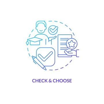 Check and choose blue gradient concept icon 库存插图