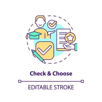 Check and choose concept icon Stock Illustration