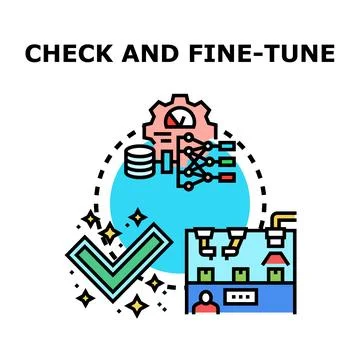 Check and fine tune data analysis process optimization Stock Illustration