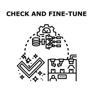 Check and fine tune data analysis process optimization Stock Illustration