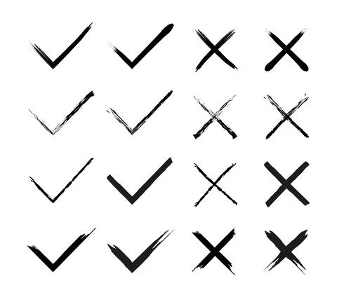 Check and mark vector set. icons YES and NO Stock Illustration