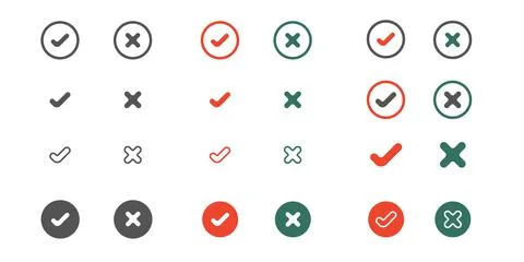 Check and wrong icon set vector Stock Illustration