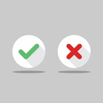 Check and wrong marks, Tick and cross marks, Accepted/Rejected, Approved/Disa Stock Illustration
