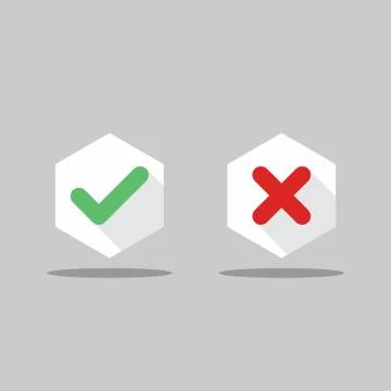 Check and wrong marks, Tick and cross marks, Accepted/Rejected, Approved/Disa Stock Illustration