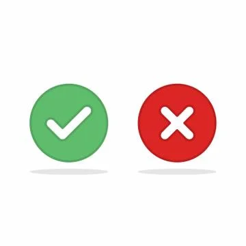 Check and wrong marks, Tick and cross marks, Accepted/Rejected, Approved/Disa Stock Illustration