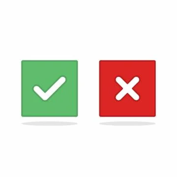 Check and wrong marks, Tick and cross marks, Accepted/Rejected, Approved/Disa Stock Illustration