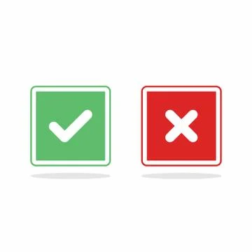 Check and wrong marks, Tick and cross marks, Accepted/Rejected, Approved/Disa Stock Illustration