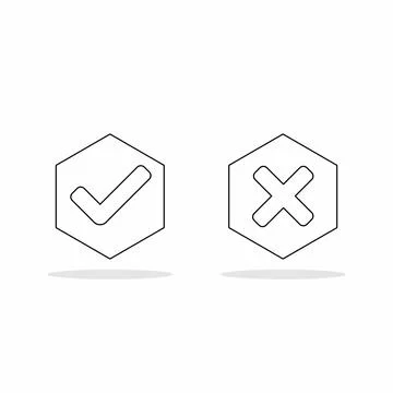 Check and wrong marks, Tick and cross marks, Accepted/Rejected, Approved/Disa Stock Illustration