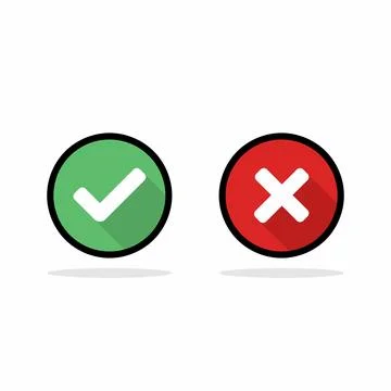 Check and wrong marks, Tick and cross marks, Accepted/Rejected, Approved/Disa Stock Illustration