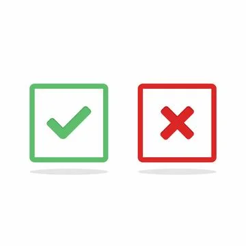 Check and wrong marks, Tick and cross marks, Accepted/Rejected, Approved/Disa Stock Illustration