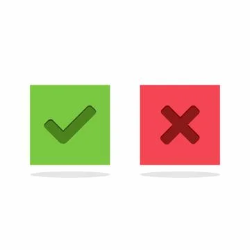 Check and wrong marks, Tick and cross marks, Accepted/Rejected, Approved/Disa Stock Illustration