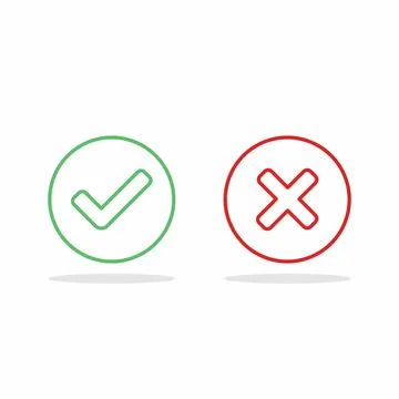Check and wrong marks, Tick and cross marks, Accepted/Rejected, Approved/Disa Stock Illustration