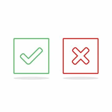 Check and wrong marks, Tick and cross marks, Accepted/Rejected, Approved/Disa Stock Illustration