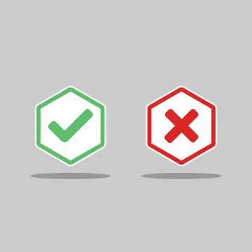 Check and wrong marks, Tick and cross marks, Accepted/Rejected, Approved/Disa Stock Illustration