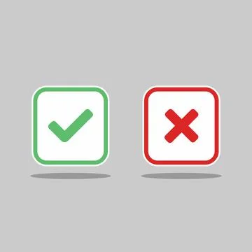 Check and wrong marks, Tick and cross marks, Accepted/Rejected, Approved/Disa Stock Illustration