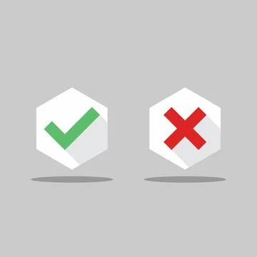 Check and wrong marks, Tick and cross marks, Accepted/Rejected, Approved/Disa Stock Illustration