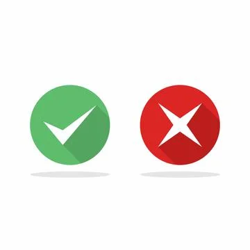 Check and wrong marks, Tick and cross marks, Accepted/Rejected, Approved/Disa Stock Illustration