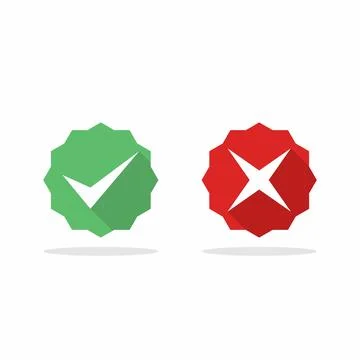 Check and wrong marks, Tick and cross marks, Accepted/Rejected, Approved/Disa Stock Illustration