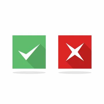 Check and wrong marks, Tick and cross marks, Accepted/Rejected, Approved/Disa Stock Illustration