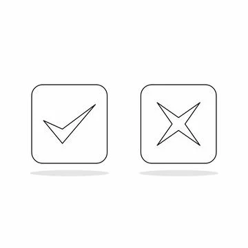 Check and wrong marks, Tick and cross marks, Accepted/Rejected, Approved/Disa Stock Illustration