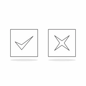 Check and wrong marks, Tick and cross marks, Accepted/Rejected, Approved/Disa Stock Illustration
